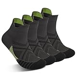 Ynaice Sneaker Socken Herren Damen, 2 Paare Sportsocken 41-44 Atmungsaktive Gepolstert Socken Laufsocken Kurz|Schwarz