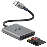 acer USB C SD Kartenleser, USB-C SD Micro SD Card Reader Aluminium Kartenlesegerät Typ C Speicherkartenleser Adapter für iPhone 17 16 15 Serie,Galaxy S24,iPad Pro,MacBook Pro,Surface Pro usw.