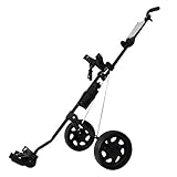 NENGGE Golftrolley Golfwagen Klappbar Golf Push Cart 2 Räder Schnellklappbar und Leicht Trolley Compact Professional Golfcart mit Getränkehalter Scorecard, Aluminiumlegierung