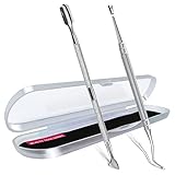 Nagelhautschieber Edelstahl Set, Nagelhautmesser V-klinge Eckenheber Fußpflegeinstrument Nagelhautentferner,Cuticle Pusher für Pediküre, Maniküre, Nagelreiniger und Nagelhautentferner