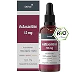 Bio Astaxanthin Tropfen,12 mg Astaxanthin pro Tagesdosis, Hochdosiert & Vegan - 100% natürliches Astaxanthin - Hohe Bioverfügbarkeit - Laborgeprüft, 30 ml