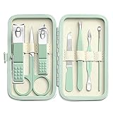 WOOXDYUK Manicure Set Men Women Nail Clipper Set 7in1 Stainless Steel Toe Finger Nail Clipper Personal Care Tools with Portable Travel Case Pedicure Tools Grooming Kit Gifts