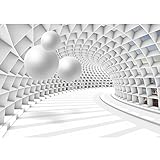 Runa Art Fototapete 3D Abstrakt 352 x 250 cm Vlies Tapeten XXL Moderne Wandtapete Wohnzimmer Schlafzimmer Weiss 9223011c