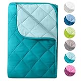 wometo Microfaser Sommer Steppbett Wende-Design 200x200 OekoTex - türkis Kochfest 95° Sommerbettdecke für Camping und heiße Tage - ohne Bezug verwendbar - als Tagesdecke verwendbar
