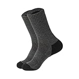 Generisch Frottee Socken Schwarz Männer und Frauen, Wollsocken mit Kissen für Camping, Jagd, Arbeit Feinstrümpfe Damen 39 42 (Dark Gray, One Size)
