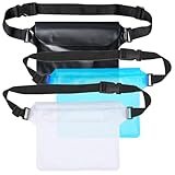 MLPKOI 3 Stück wasserdichte Tasche Bauchtasche Schwimmen, Wasserfeste Bauchtasche mit Unterwasser Handyhülle, Waterproof Bag für Wassersport, Schwimmen, Strand, Bootsfahrten, Wasserfeste Tasche