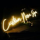 NEONAPM Neon Schild Personalisiert, LED Leuchtreklame Anpassbar für Bar, Hochzeit, Geburtstag, Jubiläum, Party, Neonlicht für Gaming Zimmer Schlafzimmer Heim Deko, Neon Sign 26-155cm breit