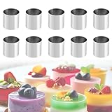 CEWROM Dessertringe Speiseringe Set, 10 Stück Mousse Torten Ringe 5cm Durchmesser, Edelstahl Backring, Kuchenringe Mini Tortenring Kleine Kuchenform Dessert Schimmel für Kochen Backen Mousse, Rund