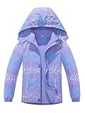 SERENYOU Mädchen Übergangsjacke Gefütterte Regenjacke Kinder Winddicht Warme Matschjacke mit Abtrennbare Kapuze DE:128-134 (manufacturers's size: 130) Stil 7