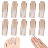 10 Stück Zehenbandage Hammerzehenschienen, Hammerzehen Korrektur Zehenspreizer, zeh Bandage für Gebrochene Zehen, Zehentrenner für Schiefe Curled Toes Geeignet für Finger und Zehen(Hautfarbe)