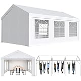 Devoko Pavillon 4x6,Partyzelt 4x6 Wasserdicht Stabil,Pavillon mit 170g PE-Plane,Metall Gestell Gartenzelt,UV-Schutz 50+Große Luxus Hochzeitszelt Festzelt,Zelt Weiß