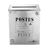 SHINEOFI Metall Briefkasten Retro 29cm X 22cm X 6cm mit Zeitungsrolle Fach für Außenbereich und Dekorative Geschenkbox