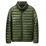 Generisch Winterjacke Herren Daunenjacken Winter Jacke Leichte Steppjacke Puffer Jacket Outdoor Softshelljacke Zipper Übergangsjacke Baumwolle Oberteile M-3XL Blitzangebote Armeegrün L