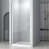 Hopibath Nischentür Duschabtrennung 80x195cm, Nischendrehtür Nano Beschichtung 6mm ESG-Sicherheitsglas