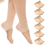 Ptwola 6 Paar Zehensocken Damen Unsichtbare Halbsocken Atmungsaktive Rutschfeste Vorfußsocken Zehentopper Liner für High Heels