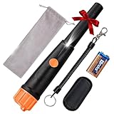 Metalldetektor Pinpointer - SUNPOW IP68 Komplett Wasserdicht 360° Suchen Metallsuchgerät mit Gürtel Holster, Summton Vibration Klang (DREI Modi), 9V Batterie & Samtbeutel Inklusive