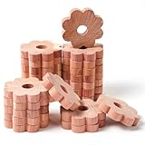 Adiwo Zedernholz Ringe, Natürlicher Mottenschutz aus Zedernholz, Mottenschutz im Kleiderschrank, Motten Duftsäckchen Kleiderschrank Chemiefreie, 24 Stück