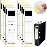 SWTYExt Ordner Etiketten Selbstklebend 3,6x19 cm Ordnerrücken Selbstklebend Schmal 100 Stück Ordner Rückenschilder Selbstklebend Beschreibbar Ordnerrücken Aufkleber für Bibliothek Büro Familie