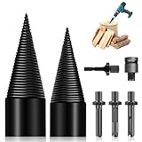 Holzspalter Bohrer 45mm + 32mm Holzspalter Schraube Kegel, Bohrkegel Holzspalte Set mit 5 Bohrgriffe - Präzises & schnelles Spalter für Holz - kompatibel mit Bohrmaschine, Akkuschrauber