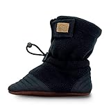 Jan & Jul Kuschelige Stay-put Baby Booties für Gehanfänger (Schwarz, 3-12 Monate)