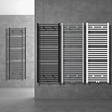 ECD Germany Badheizkörper 600 x 1200 mm - Weiß - gerade mit Mittelanschluss - Design Heizkörper Handtuchwärmer Handtuchtrockner Handtuchheizkörper Handtuchheizung Handtuchheizer Badezimmer Heizung