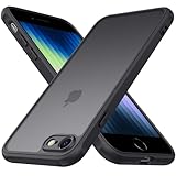 Mugust Matt Hülle für iPhone SE 3/2 (Modello 2022/2020), iPhone 8/7 Hülle, Handyhülle Mattierte Durchscheinende Rückseite Schutzhülle für iPhone 8/7/SE (Schwarz)