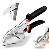 Gehrungsschere, Winkelschere 45 Bis 135 Grad Schere für Kabelkanal Schneider mit 10 Ersatzklingen Multifunktions Winkel Schere für Präzisen Schnitt