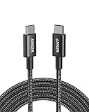 Anker USB C Kabel, 100W USB C auf USB C Kabel, Typ-C Ladekabel, Schnellladekabel 3m lang für iPhone 16/15 Serie, MacBook Pro/Air, iPad Pro/Air, Galaxy S24, Pixel, Switch, LG und mehr (Schwarz)