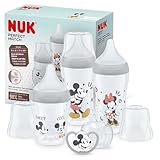 NUK Perfect Match Babyflaschenset | Ab 0 Monate | Passt sich dem Baby an | 3 Anti-Colic-Babyflaschen und Space-Schnuller | BPA-frei | Disneys Micky Maus | 4 Stück