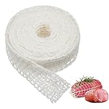 HFMYGS Schinkennetz Weiß, 5 M*4.5 cm Rollbratennetz, 16 Löcher Fleischnetz Elastisches Rouladennetz, Kochzubehör Fleischnetzrolle Zum Aufbewahren Aufhängen Backen Kochen Schinken Fleischwurst