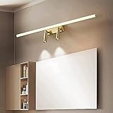 Retro-Badezimmerspiegellampe aus Messing, LED-Wandlampe mit 3 Farbtemperaturen, mit 2 Strahlern, wasserdichte Badezimmer-Schminktisch-Wandlampe, Nachttisch-Dekorlampe ( Color : 560mm Led 20w+16w )