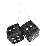 Plüschwürfel EIN Paar Aufhängen Fuzzy Plüsch Würfel Mit Punkten 7 cm Fuzzy Dice Hanging Charm Auto Rückspiegel Hanging Zubehör Für Auto Dekoration Für Auto Innen Ornament Dekoration