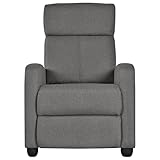 Yaheetech Relaxsessel Fernsehsessel Einzelsofa Ruhesessel mit Verstellbarer Beinablage Liegesessel aus Leinenstoff Grau