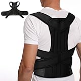 Dittybuy Rücken Geradehalter - Haltungskorrektur Rücken Herren Damen, Verstellbare Rückenstützgürtel für Gerade Haltung Herren korrektur Gurt, Back Posture Corrector, Rückenposenkorrektor (XXL)