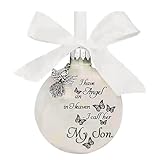 Weihnachtskugeln Zum Gedenken, Ich Habe Einen Engel Im Himmel Weihnachten Dekoration Runder Weihnachtskugeln Memorial Anhänger Ornament Christbaumschmuck Weihnachtsbaum Deko,Sohn #1