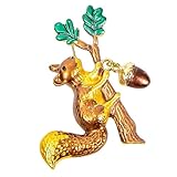 Artibetter Eichhörnchen Brosche aus Legierung Goldfarben Modische Brustnadel für Damen Vielseitiges Kleidungsaccessoire für Jacken Mäntel und Taschen