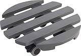 Metafranc Pflanzenroller Ø 300 mm - 60 kg Tragkraft - Kiefer-Platte - Grau - TPE-Rollen mit 2 Feststellern / Indoorroller / Blumenroller / Transporthilfe für Pflanzen / 825200