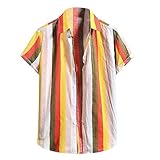 Herren Hemd Baumwoll-Kurzarm-lässige Top-Hemden für Männer Hemd Herren Modern Fit
