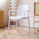 Moderner Esszimmerstuhl aus Kunststoff, Armlehnstuhl, stapelbarer Esszimmerstuhl für die Küche, für den Innenbereich, Wohnzimmer, Schlafzimmer, Restaurant, Loungesessel, 4er-Set