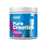 VPLAB Kreatin Monohydrat Pulver 100% Rein, Frei von Zusatzstoffen, Zucker und Konservierungsmitteln, Steigert die Leistung, Schnelle ATP-Erholung, Muskelzuwachs, Schnell auflösend, 60 Portionen, 300g