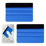 Kunststoff-Rakel, mit Filzkante, 10,2 cm, Auto-Vinyl-Folienwerkzeug, für Fenster-Tönungsfolie und Tapete, Blau, 2 Stück