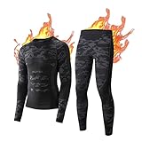 NOOYME Thermounterwäsche Herren Warm Atmungsaktiv Flexibel Skiunterwäsche Herren Weich Thermo Unterwäsche Männer Winter für zu Hause Funktionswäsche Thermowäsche Funktionsunterwäsche Herren TarnungXL