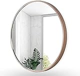 ZLNY Wandmontage-Badezimmerspiegel, eleganter, runder Badezimmer, Aluminiumlegierung, explosionsgeschützter Spiegel, Make-up-Spiegel, leicht zu reinigen, 70 x 70 cm, Excellent2