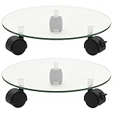 vidaXL Pflanzenst?nder mit Rollen 2 St¡§1ck Hartglas 28 cm Rund