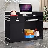 Empfangstresen Kassentheke Einfaches Modernes Kleines Bekleidungsgeschäft Convenience Store Shop Bartheke Rezeptionstheke Kassentheke (Color : Natural, Size : 100X38X90Cm) (Black 100X38X90Cm)
