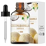 Kokosnuss Vanilleöl 30ML, Duftöl Vanille, Natürliche ätherische Öle mit Vanille Extrakt, Kokosnuss Vanilleöl für Ätherische Öle Diffusor, Aromatherapie, Haus, Für Haut Körper Haarpflege