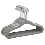 MangoKit 15 Pack Baby Anti-Rutsch-Samt Kleiderbügel,Säuglings- und Kleinkinderbügel,Ultra-schlanke,platzsparende Kinderbügel,360 Grad drehbare Haken, robuste und langlebige Kleiderbügel (28cm,Grau)