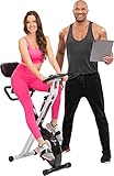 Miweba Sports Indoor Xycling X-Bike MX100 | App Steuerung - 3 Kg Schwungmasse - Traglast 100.0 Kg - Fitness Heimtrainer Fahrrad - Klappbar - 8 Widerstandsstufen - Faltbares Fitnessbike (Schwarz Rot)