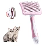 Vinabo Selbstreinigende Bürste für Haustiere, Bürste für langes und kurzes Haar, für Hunde und Katzen, weiche Bürste für Hunde und Katzen, selbstreinigende Bürste für Haustiere