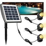 Jadeshay Solar Teichbeleuchtung, 6V 2W Polykristallines Solarpanel Tauchstrahler Solar Unterwasserbeleuchtung mit 1W 3 Lampen Pool Beleuchtungen Unterwasser for Gartenteich